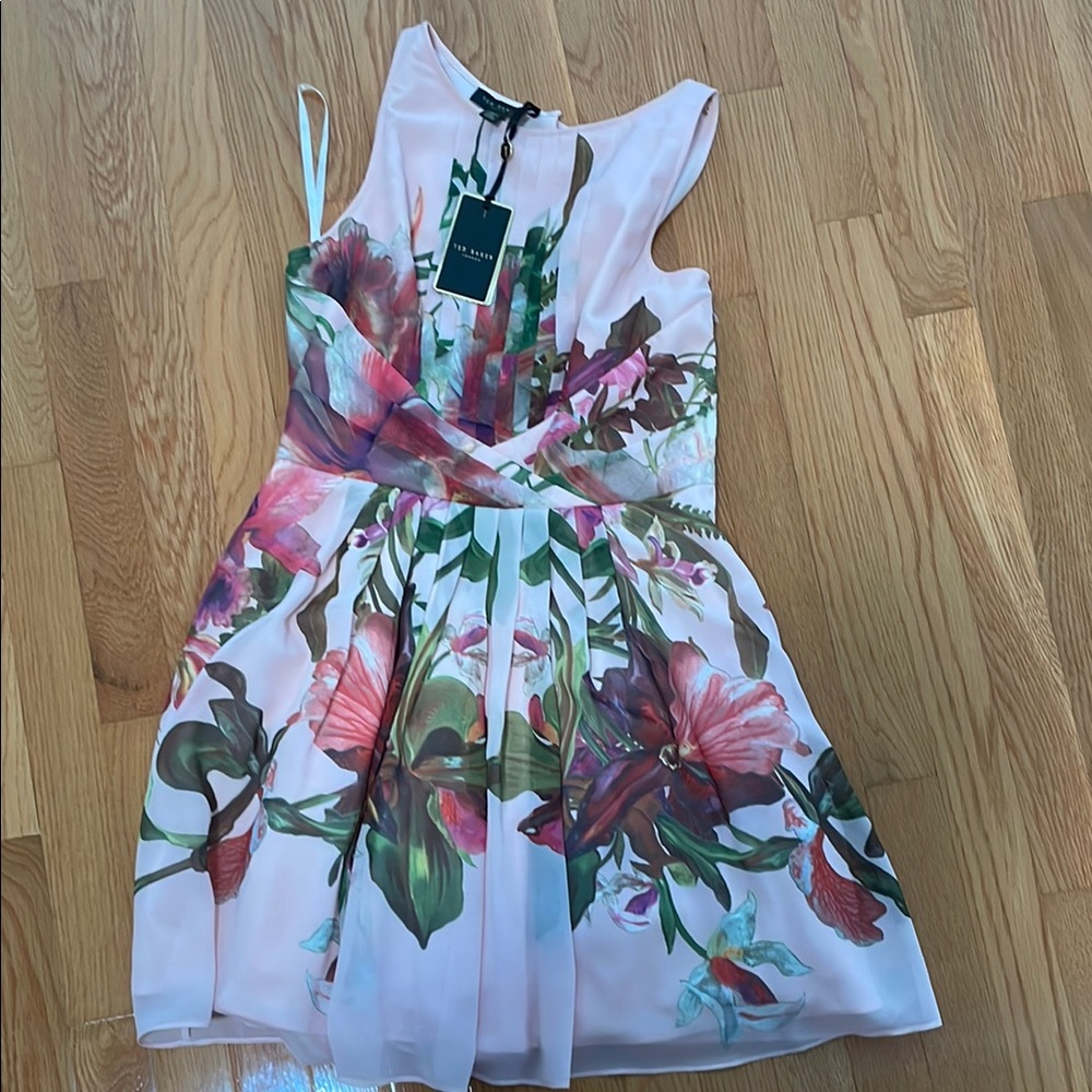 Ted Baker Pink and Green A-Line Sundress